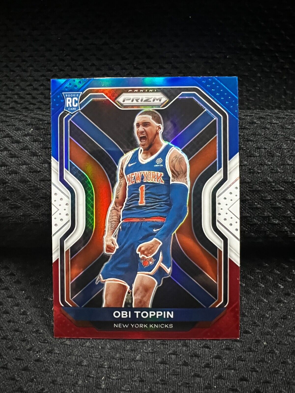 2020-21 Prizm Obi Toppin Red White and Blue Prizm RC!!! Knicks SHARP