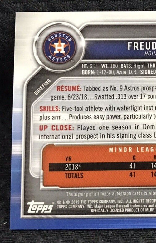 2019 Bowman Chrome 1st Freudis Nova Prospect Auto Autograph Houston Astros 📈