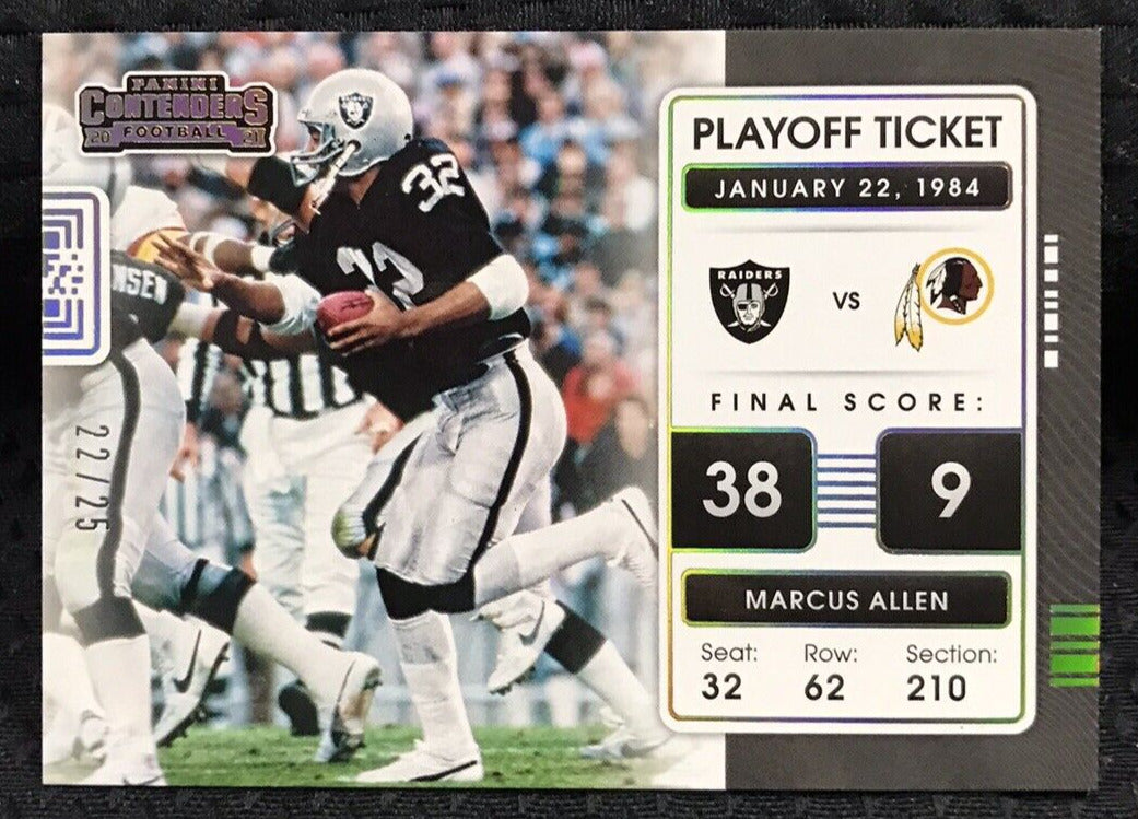 2021 Panini Contenders Marcus Allen Playoff Ticket Gold 22/25 Raiders USC