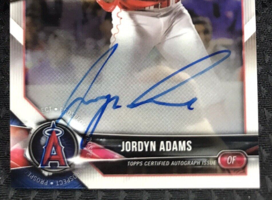 2018 Bowman Draft Chrome Jordyn Adams Auto #CDA-JA Angels 1st Prospect Autogrpah