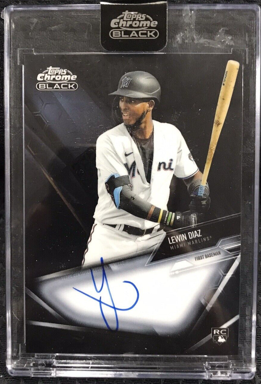 2021 Topps Chrome Black Lewin Diaz Rookie Auto Autograph RC #CBA-LD Marlins