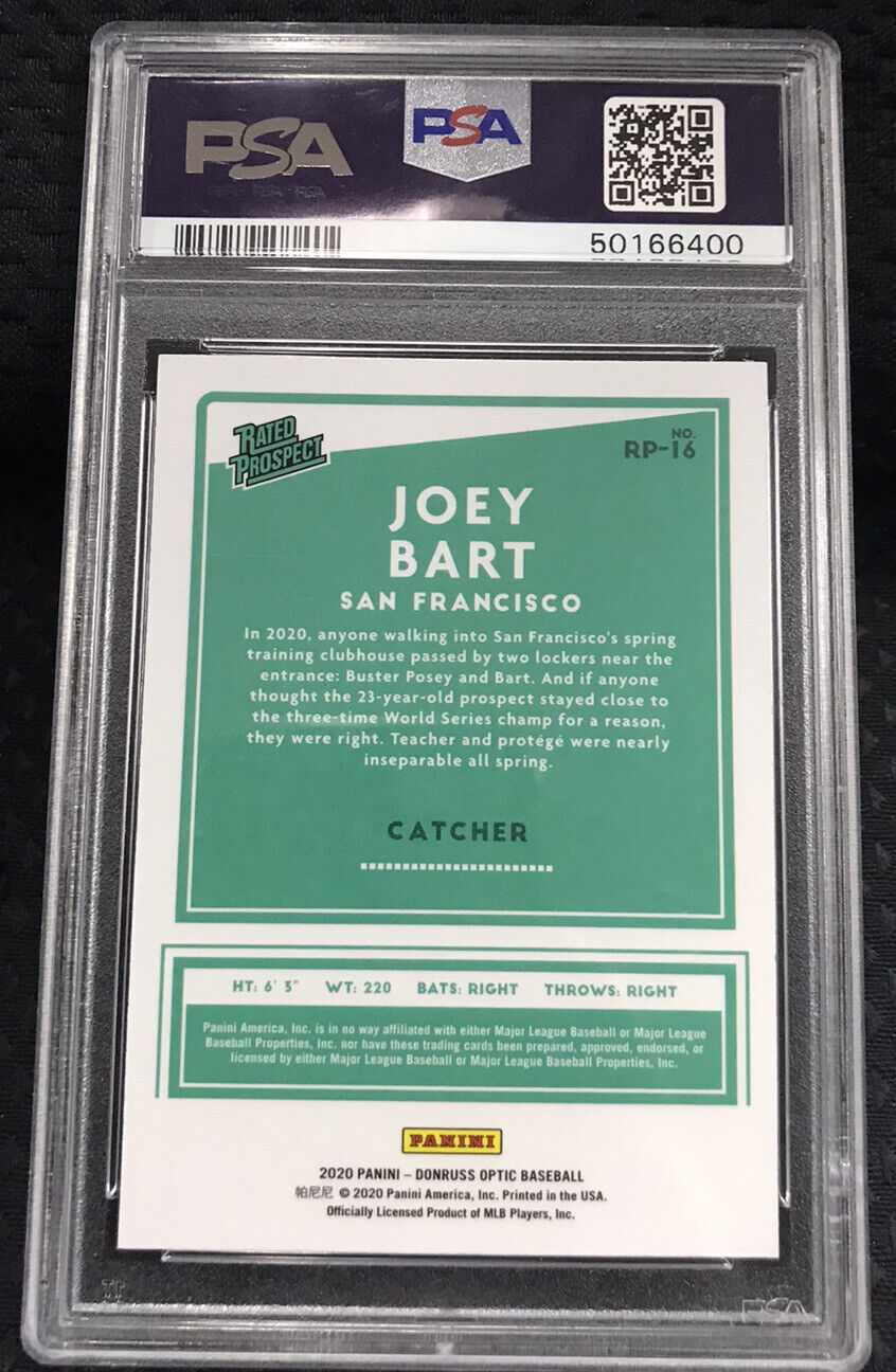 2020 Donruss Optic Rated Prospect Joey Bart PSA 9 Giants RC Rookie🔥