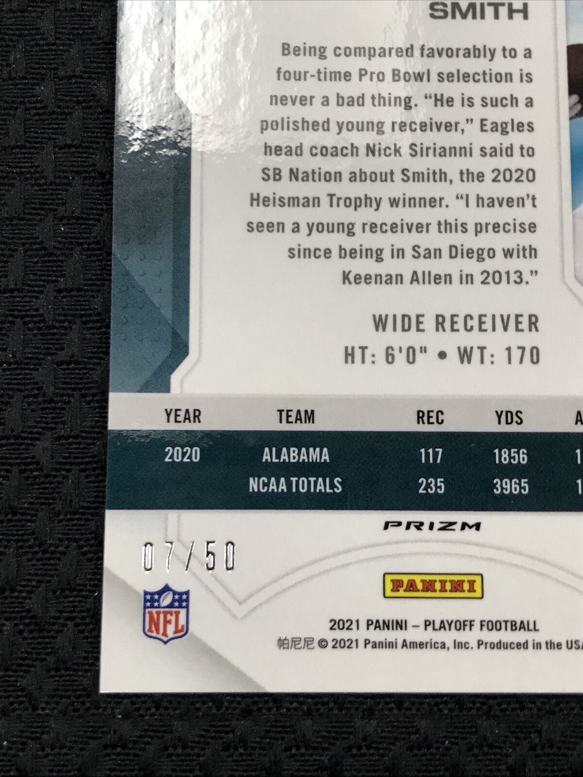 2021 NFL Playoff PLUS Devonta Smith #207 Blue /50 ROOKIE - RARE!!
