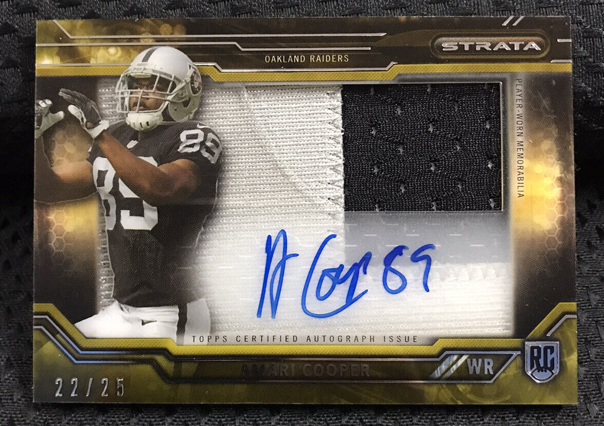 2015 Topps Strata Amari Cooper RC Two Color Patch Auto /25 Mint!