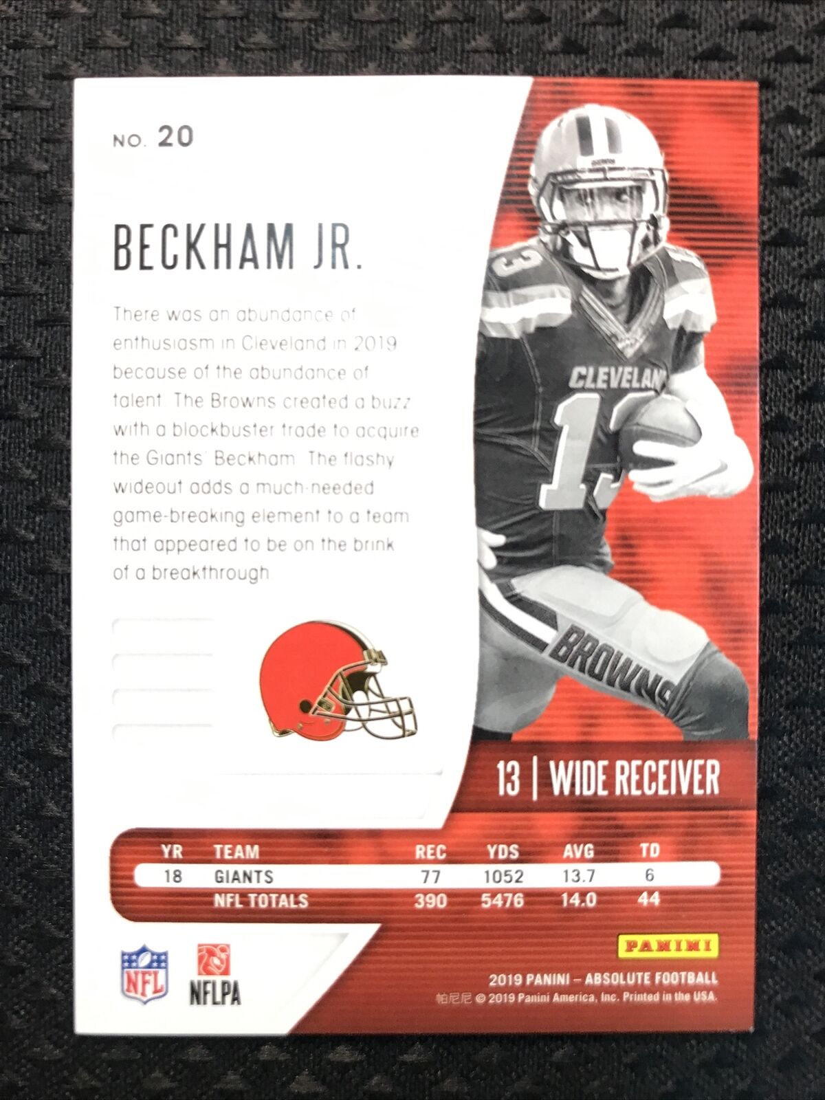 2019 Absolute Football #20 Odell Beckham Jr. Orange Mosaic /75 SP! Parallel **