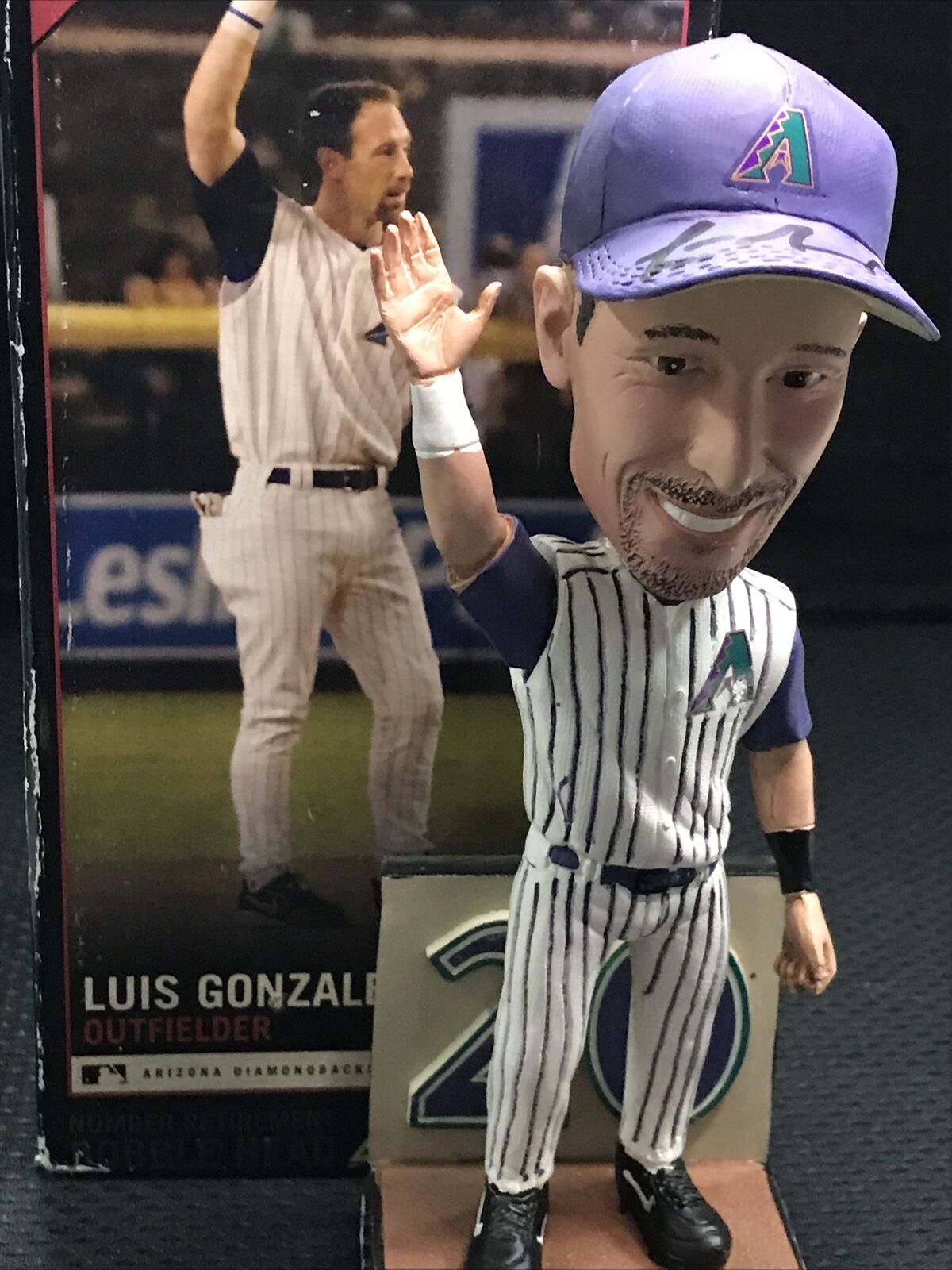 Luis Gonzalez Arizona Diamondbacks Jersey Retirement Bobblehead Autographed
