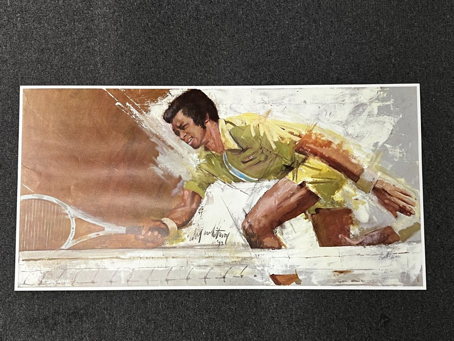 1972 Cory Whitney Signed Arthur Ashe Lithograph Signed by Ashe /500 RARE JSA COA