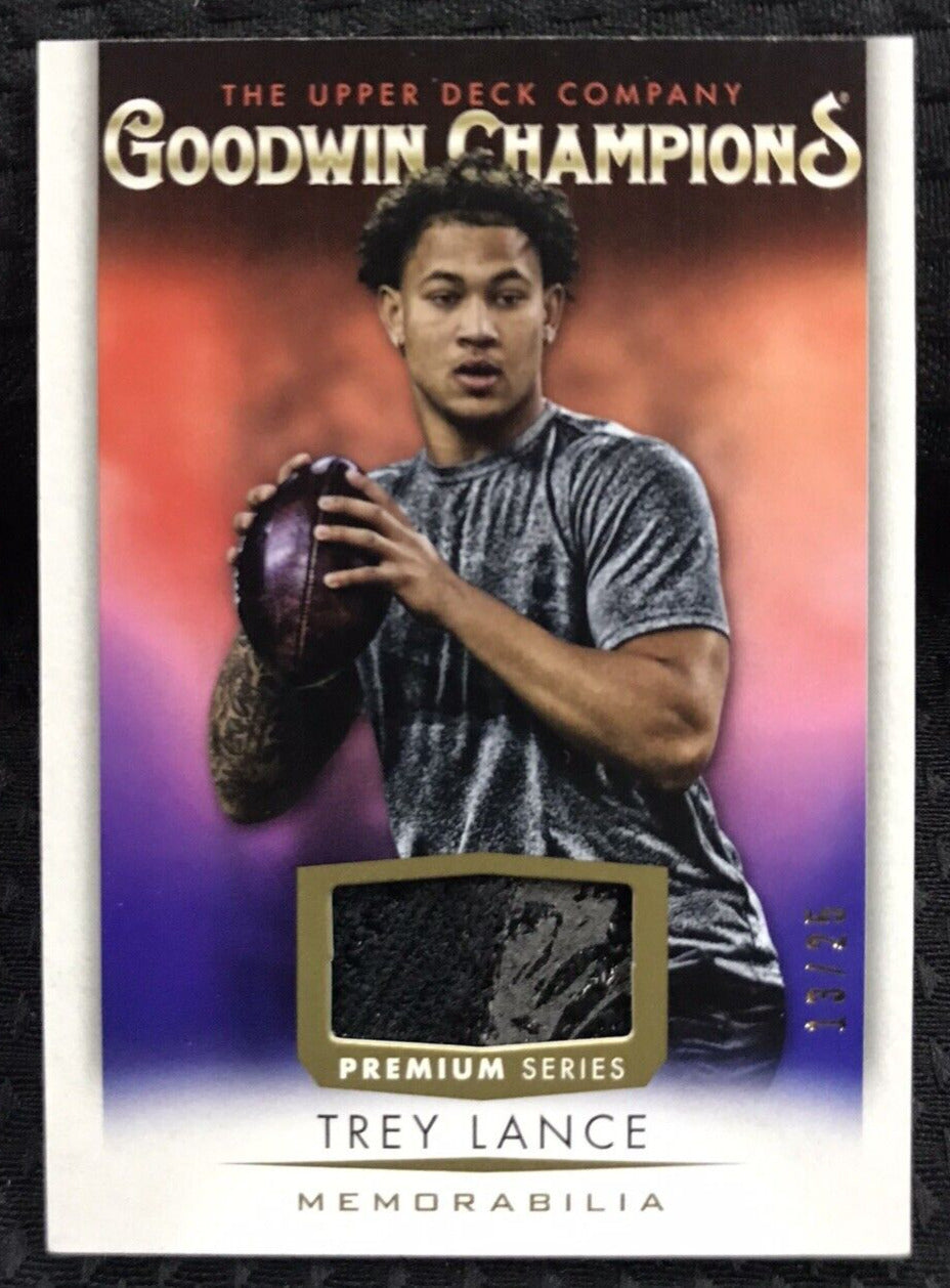 2021 Goodwin Champions Trey Lance MEMORABILIA 18/25 San Francisco 49ers