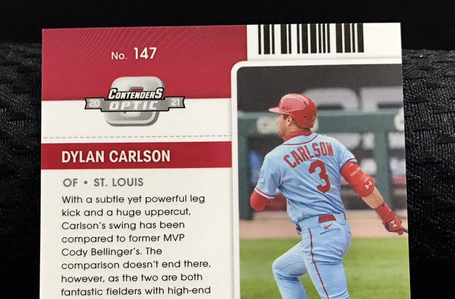 2021 Contenders Optic Prizm DYLAN CARLSON Rookie Ticket Autograph Auto RC