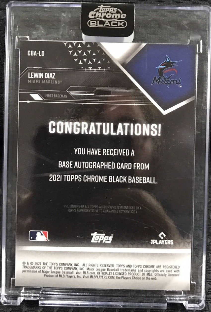 2021 Topps Chrome Black Lewin Diaz Rookie Auto Autograph RC #CBA-LD Marlins