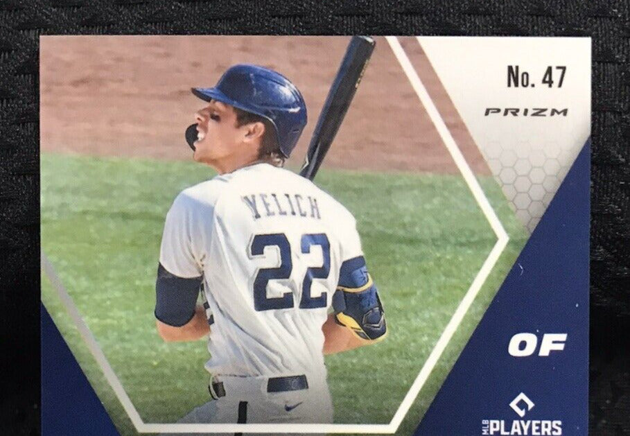 2021 Panini Mosaic Christian Yelich Quick Pitch Purple #47 Brewers /50
