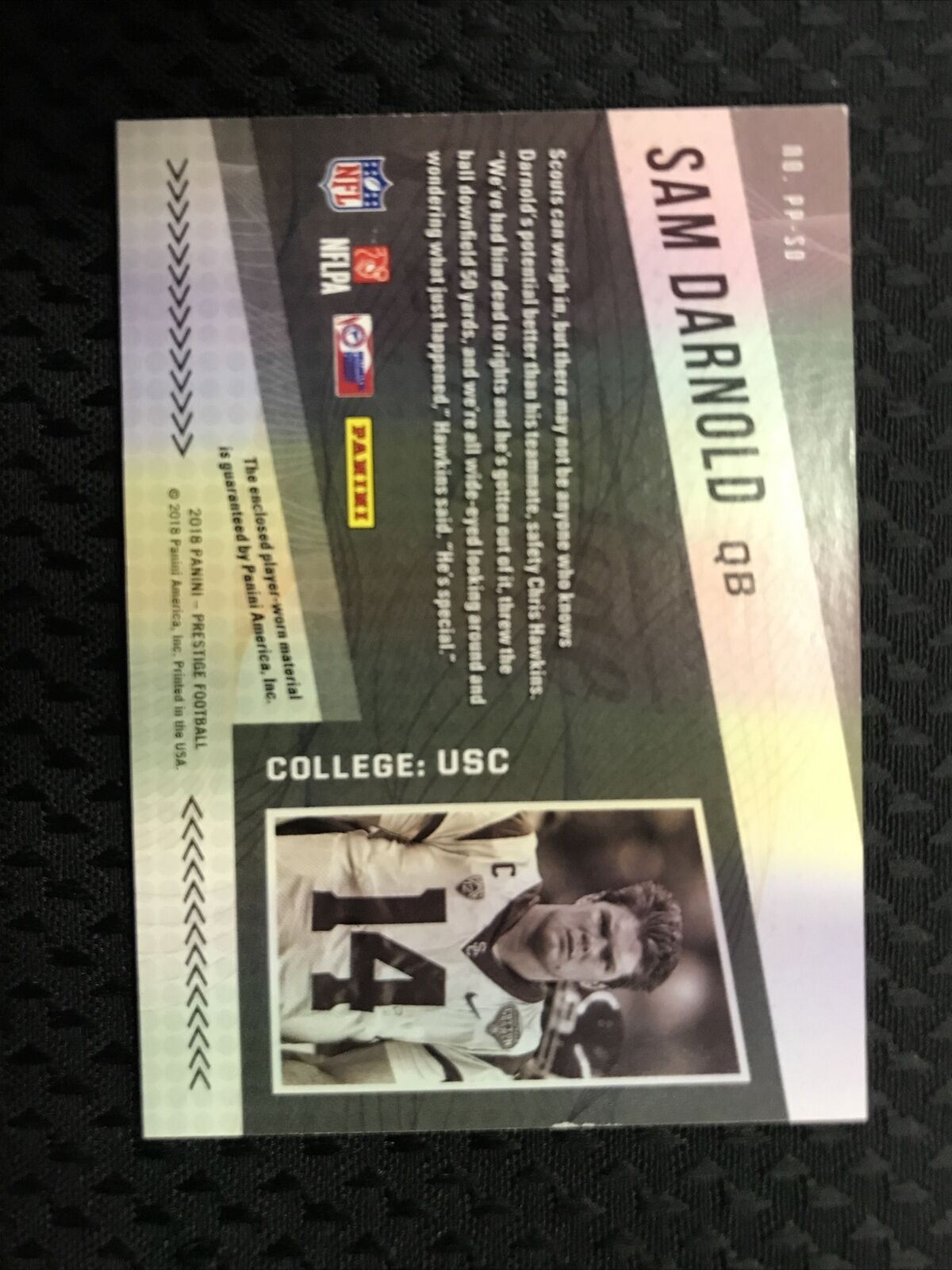2018 Panini Prestige NFL Passport Sam Darnold #PP-SD Rookie RC