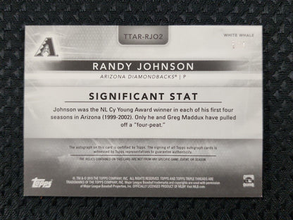 2015 Topps Significant Stat  Randy Johnson White Whale auto 3 color Relic 1/1