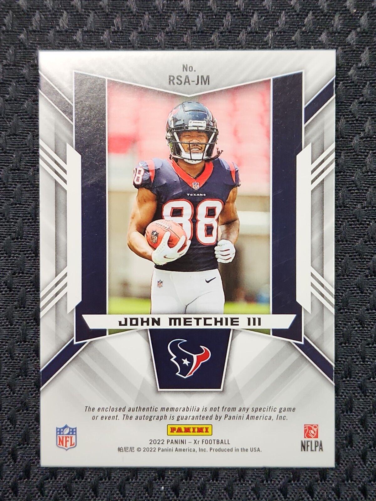 2022 Panini XR John Metchie Rc Patch Auto #/49 Texans