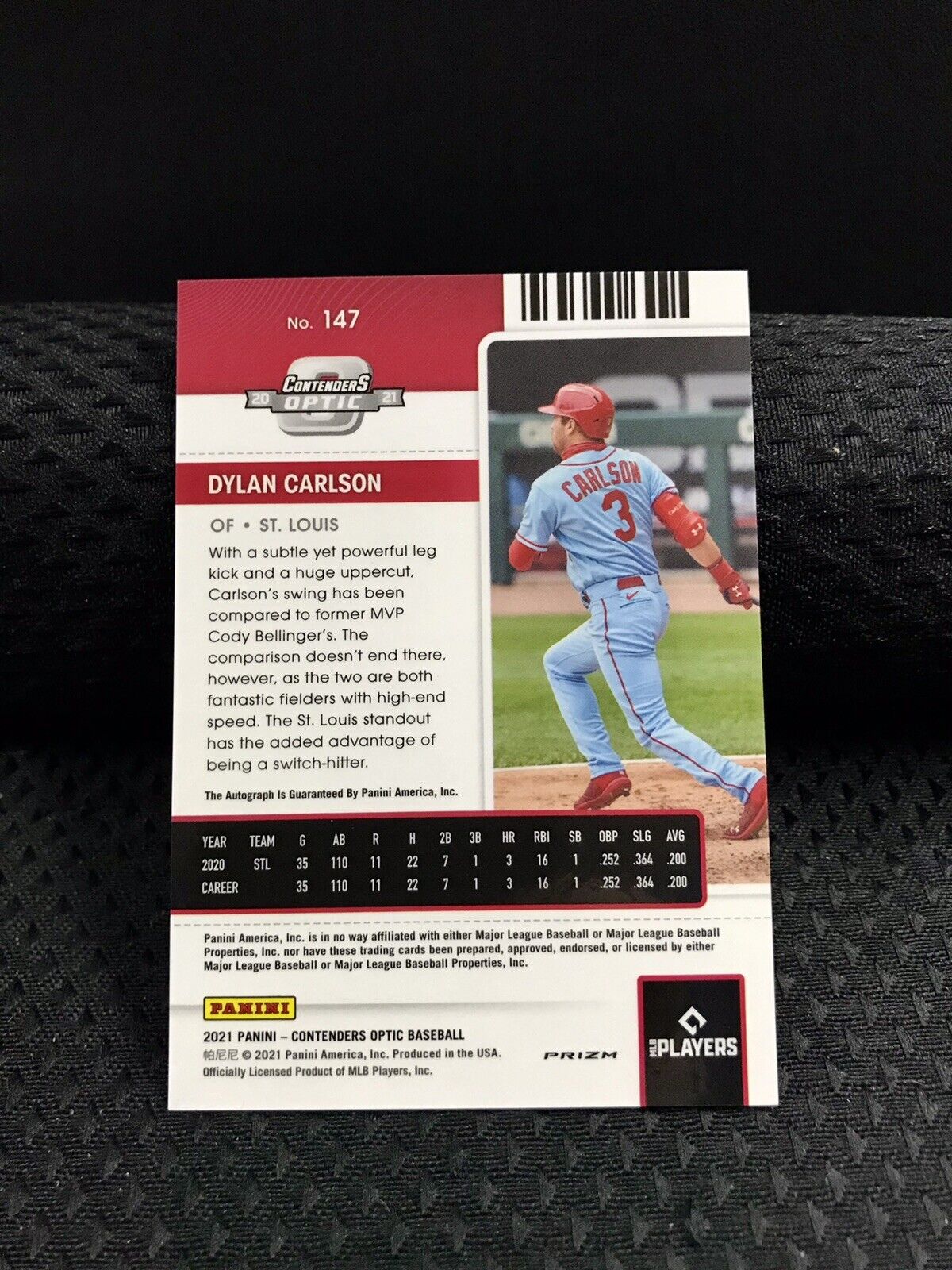 2021 Contenders Optic Prizm DYLAN CARLSON Rookie Ticket Autograph Auto RC
