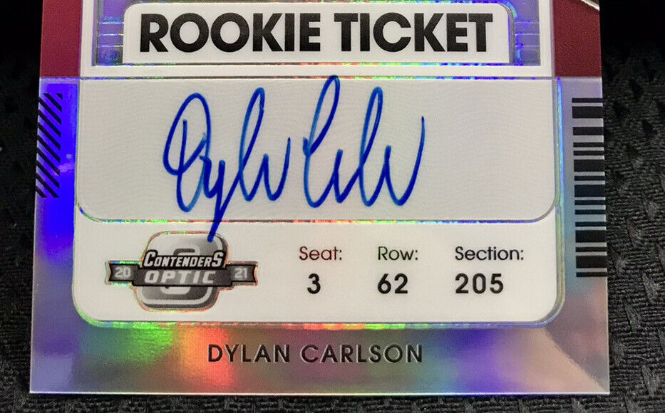 2021 Contenders Optic Prizm DYLAN CARLSON Rookie Ticket Autograph Auto RC
