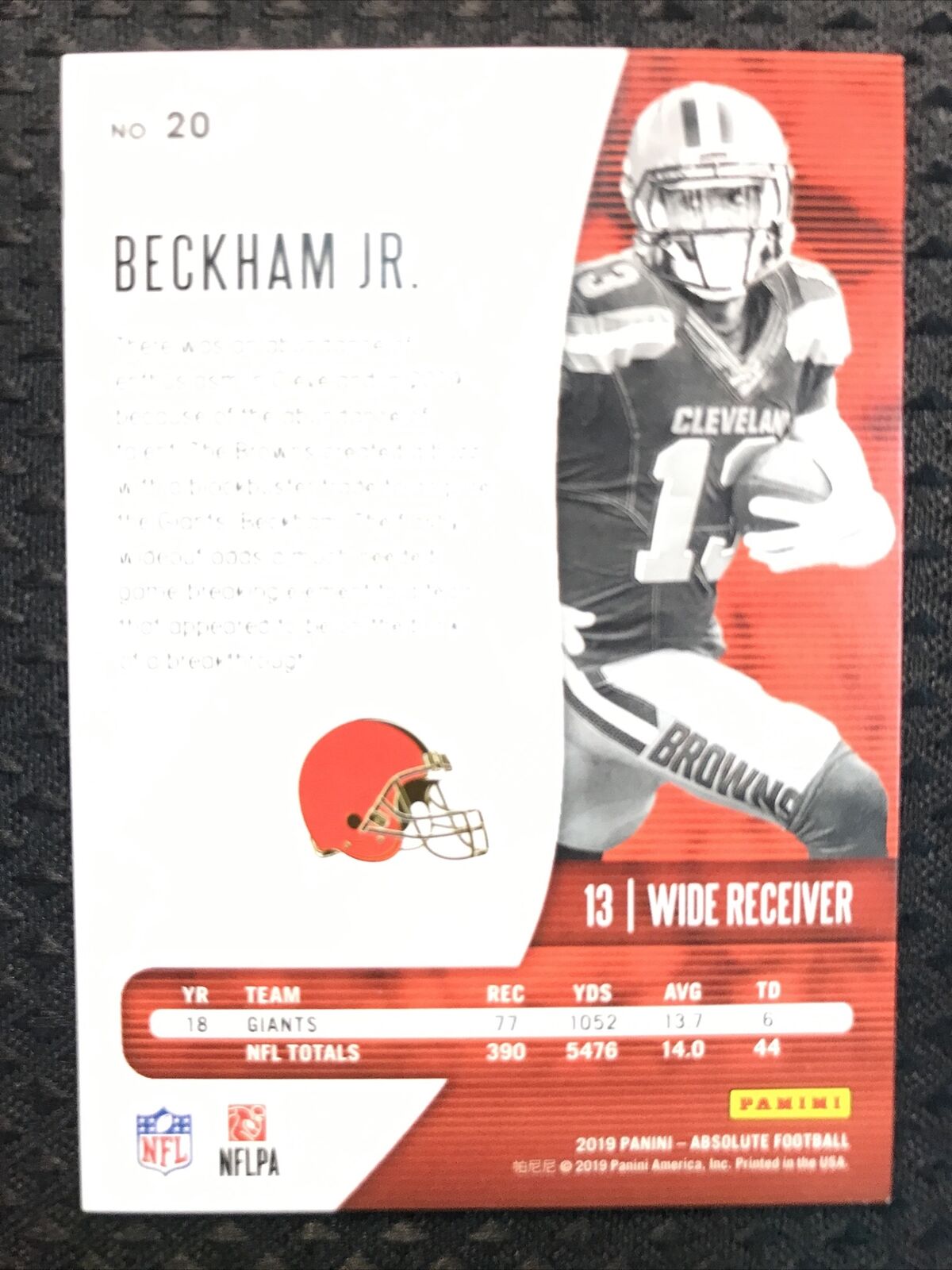 2019 Absolute Football #20 Odell Beckham Jr. Orange Mosaic /75 SP! Parallel **