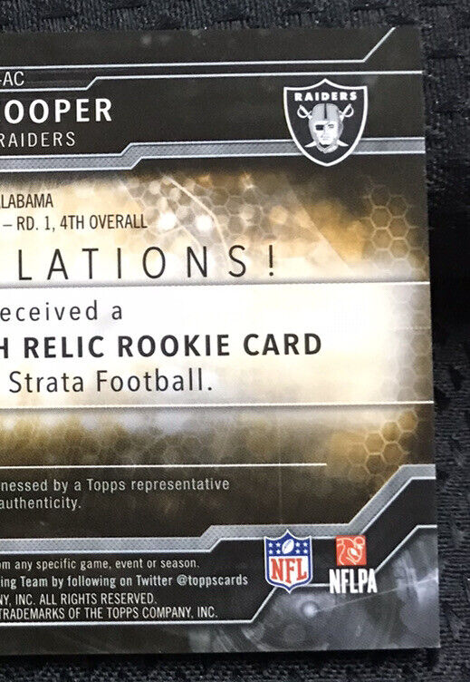 2015 Topps Strata Amari Cooper RC Two Color Patch Auto /25 Mint!