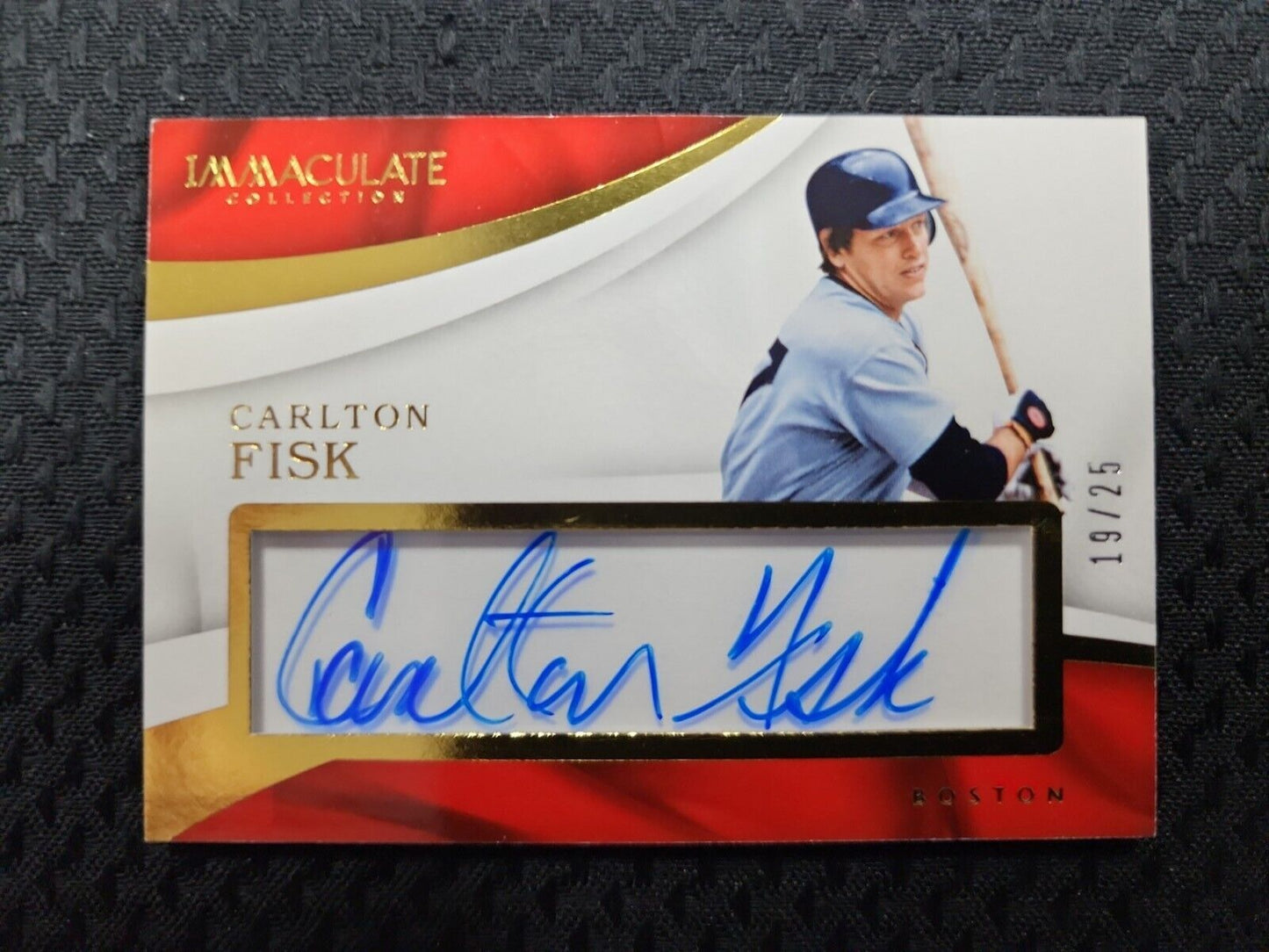 2017 Panini Immaculate Auto Carlton Fisk #d/25 Boston Redsox