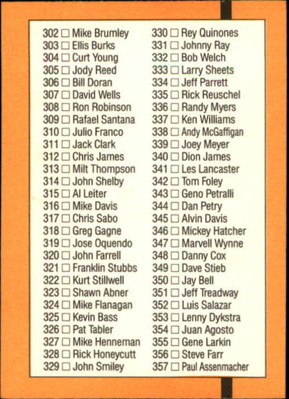1989 Donruss #300 Checklist 248-357 - NM