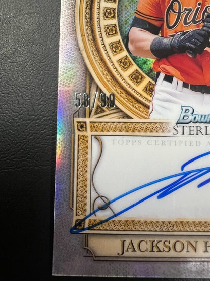 JACKSON HOLLIDAY 2023 BOWMAN STERLING Sterling Opulence Auto 58/99 Orioles J