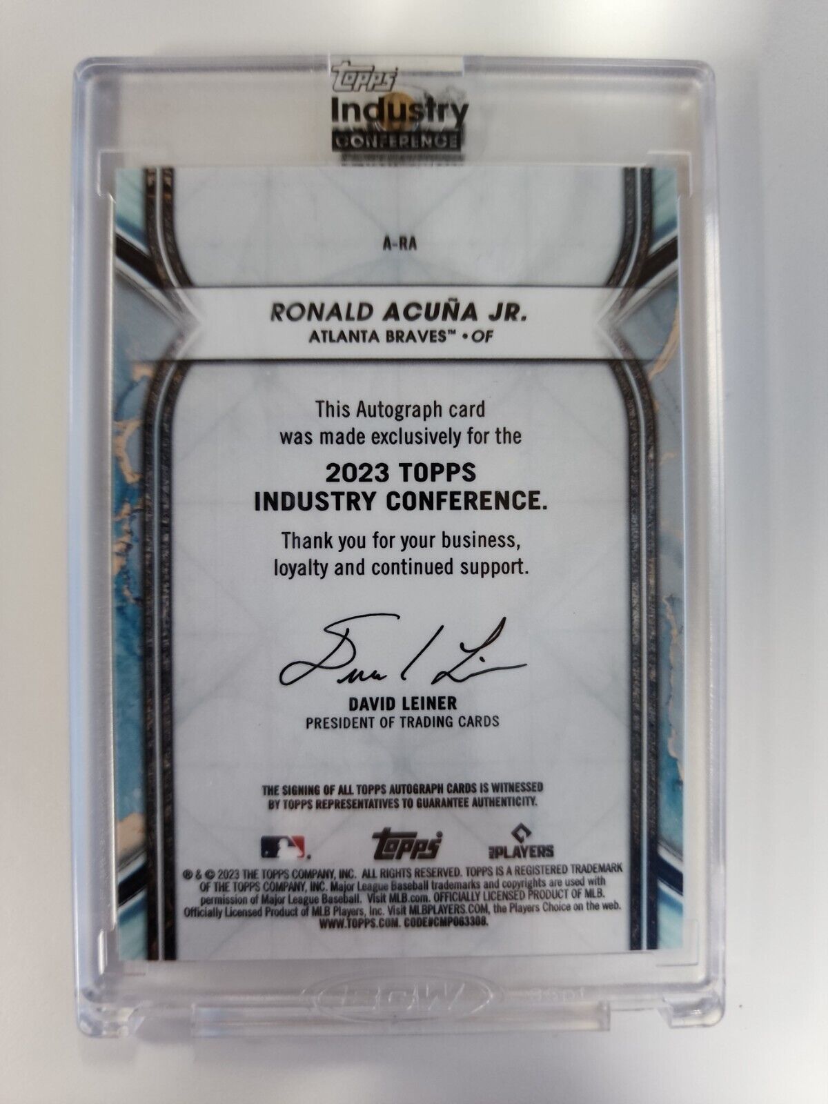 2023 Topps Industry Conference Ronald Acuna Mets Auto 13/15 Exclusive Jersey #