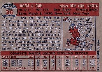 1957 Topps #36 Bob Grim - NM