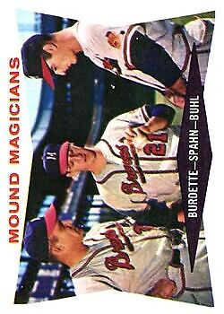 1960 Topps #230 Mound Magicians Lou Burdette Warren Spahn Bob Buhl - Ex+