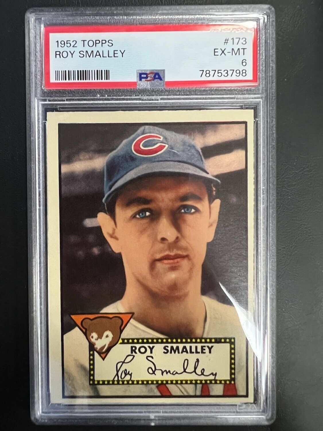 1952 Topps #173 Roy Smalley (Red Back)  ~ PSA 6 EXMT J