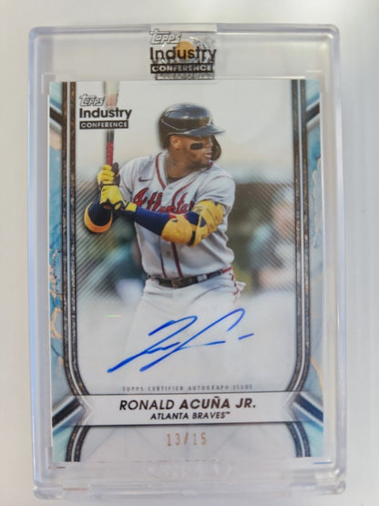 2023 Topps Industry Conference Ronald Acuna Mets Auto 13/15 Exclusive Jersey #