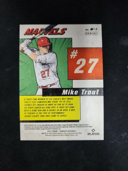 2022 Donruss Baseball Mike Trout M-1 Marvels GOLD PARALLEL 55/99 -LA Angels