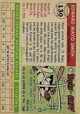 1955 Topps #130 Mayo Smith MG RC - NM