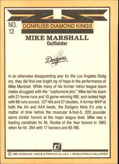 1985 Donruss #12 Mike Marshall DK - NM