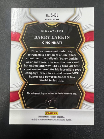 BARRY LARKIN 2023 PANINI SELECT GOLD VINYL 12 TIME ALL STAR PRIZM AUTO #1/1 J