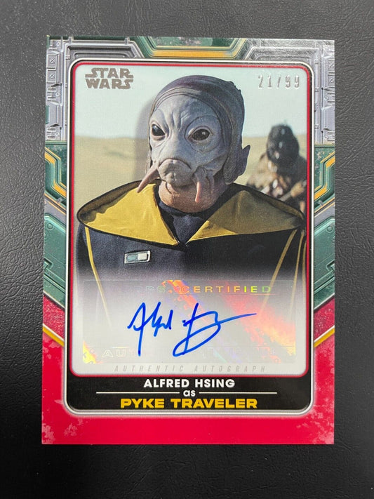 2022 TOPPS STAR WARS BOOK OF BOBA FETT ALFRED HSING - Pyke Traveler AUTO #/99