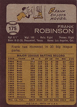1973 Topps #175 Frank Robinson - EX