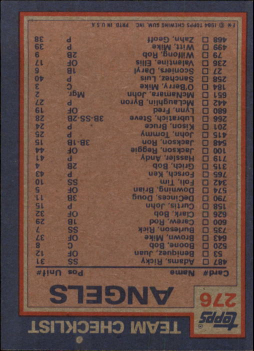 1984 Topps #276 Angels TL Rod Carew - NrMt+