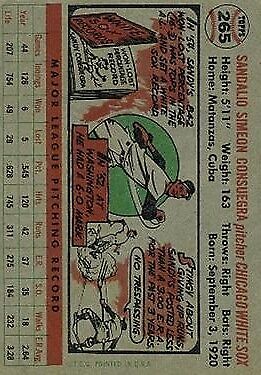 1956 Topps #265 Sandy Consuegra - NM