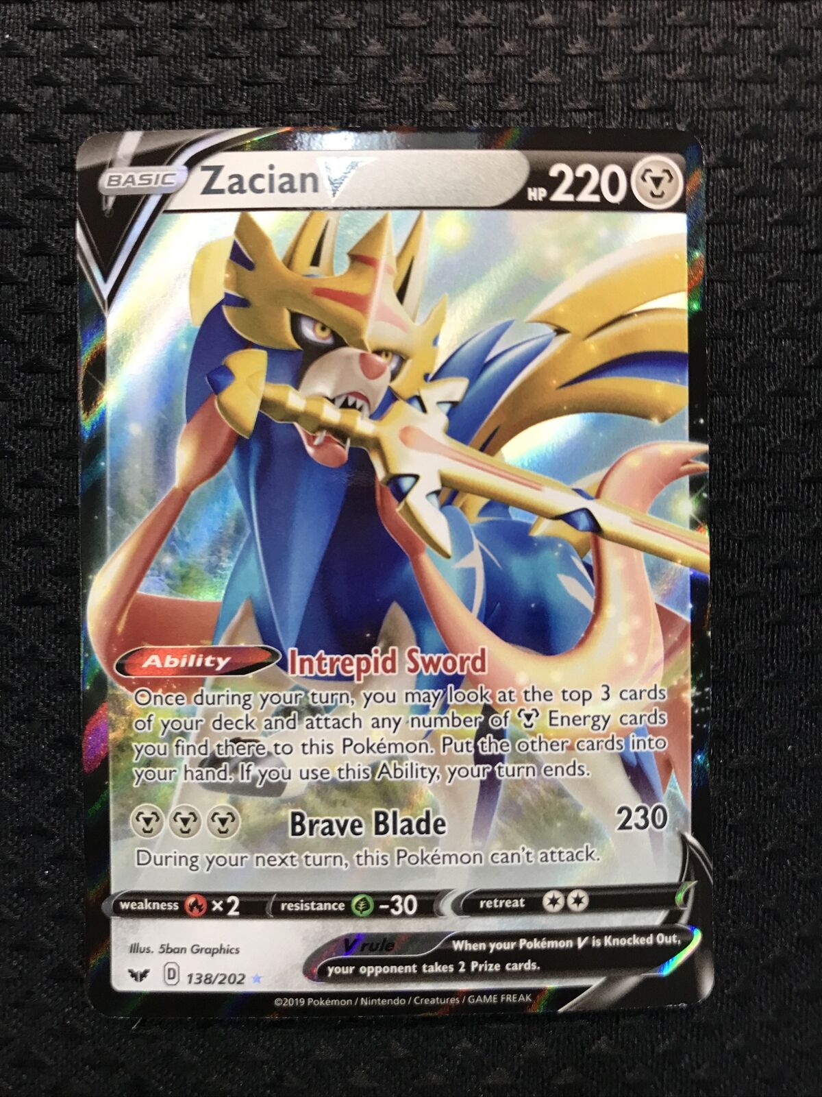 Zacian V - 138/202 Sword & Shield Base Set Ultra Rare Pokemon TCG