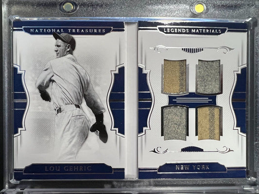 Lou Gehrig 2018 National Treasures Game Used Quad Jersey Booklet 15/25 Yankees J