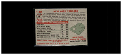 1956 Topps #251 New York Yankees