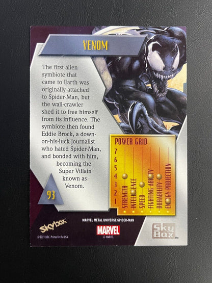 2021 Upper Deck Skybox Marvel Metal Universe Spider-Man VENOM #93