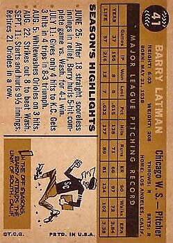 1960 Topps #41 Barry Latman - Ex+