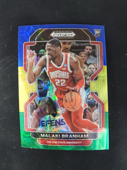 2022-23 Panini Prizm Draft Picks Choice Blue Green Yellow Malaki Branham RC SP