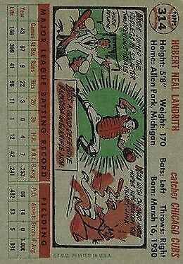 1956 Topps #314 Hobie Landrith - NM