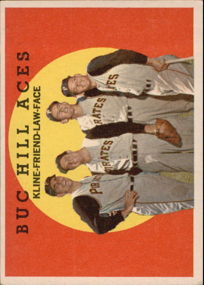 1959 Topps #428 Buc Hill Aces Ron Kline Bob Friend Vernon Law Roy Face - Vg+