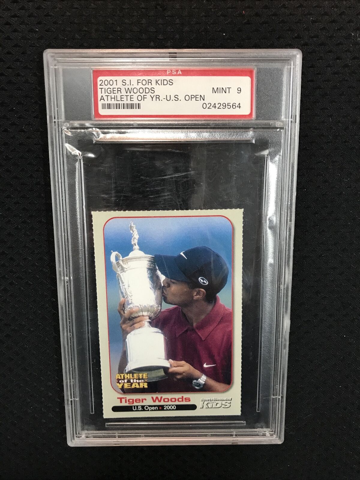 2001 SI For Kids Tiger  Woods  Athlete of the Year US OPEN PSA 9