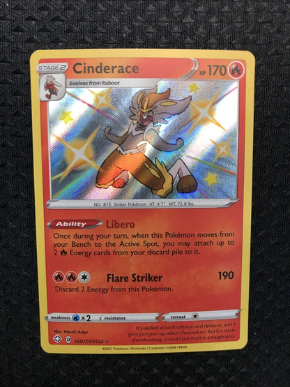 Pokémon TCG Cinderace Shining Fates SV017/SV122 Holo Shiny Holo Rare