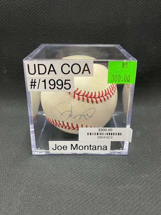 Joe Montana Signed/Auto Baseball UDA COA #'d/1995