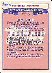 1984 Topps Cereal #9 Jim Rice - NrMt+
